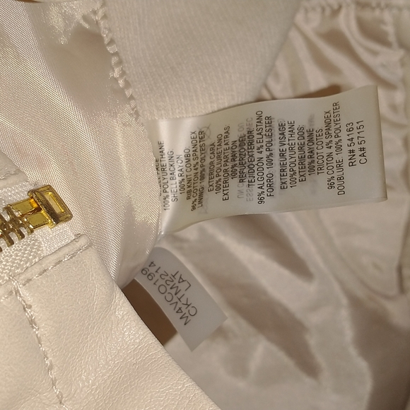 Calvin Klein women's size SP faux leather/cotton jacket with front/sleeve zipper - Picture 3 of 12